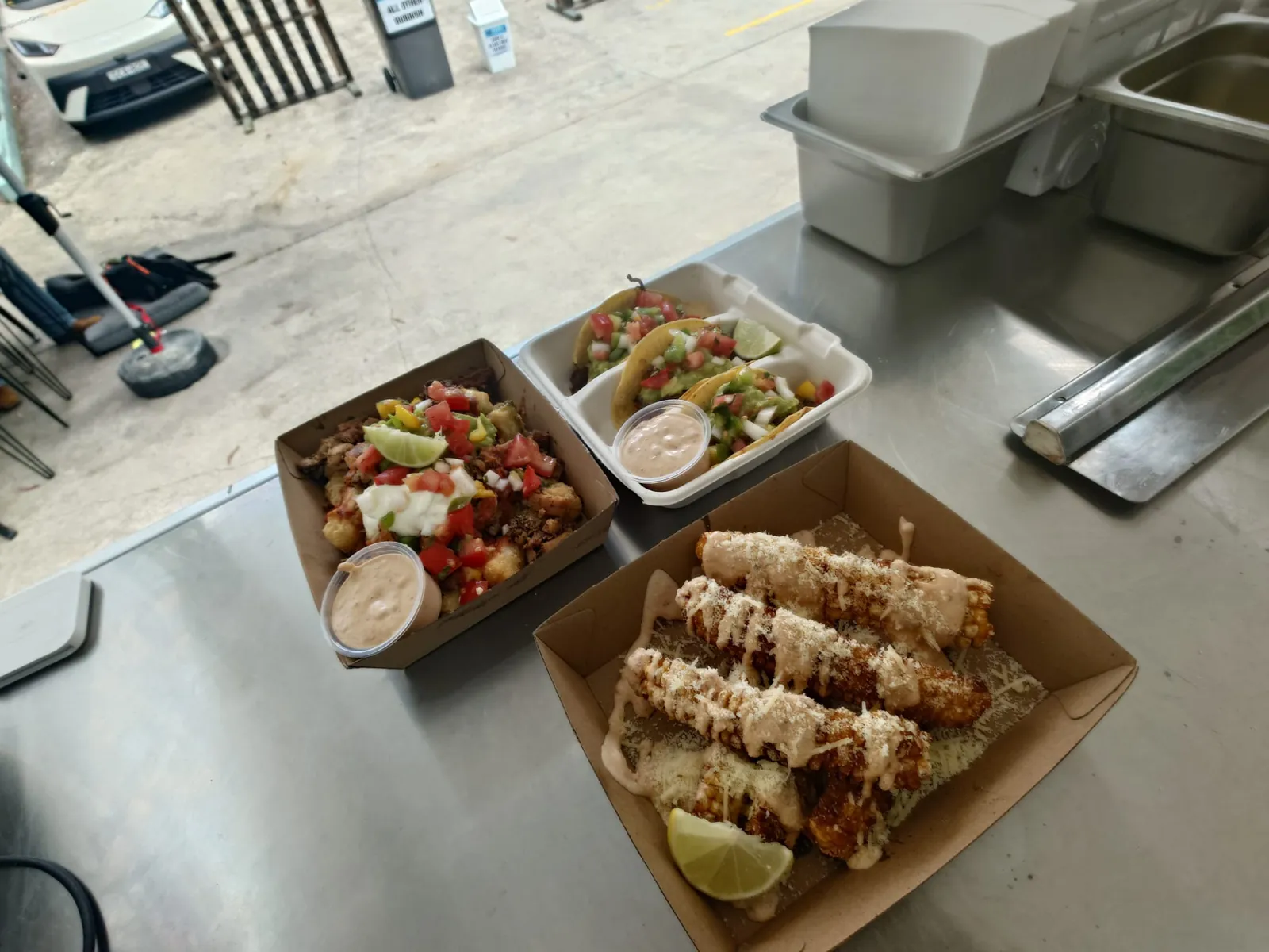 Corn ribs and tacos from the Freak Eats food truck