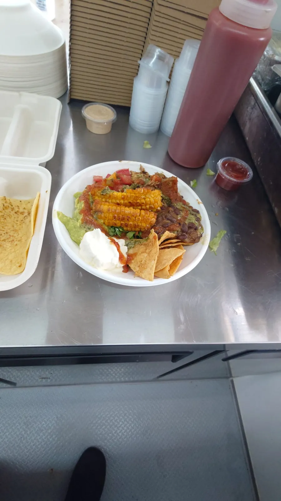 Street food plate from the Freak Eats food truck